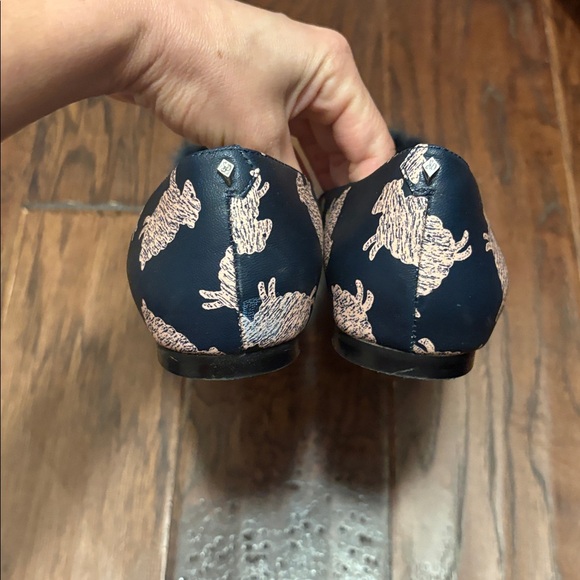 Sam Edelman Raddie Faux Fur Pom Pom Sheep Print Flats SZ 9.5 EUC - Picture 3 of 6